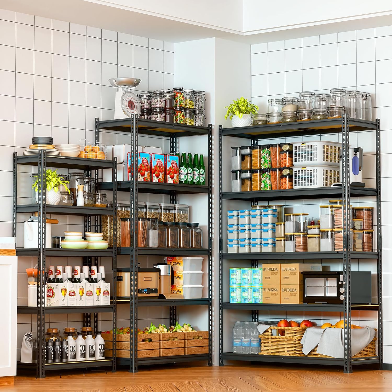 LEVELEVE 5-Tier Storage Shelving Unit, Metal, for Garage, Kitchen, Laundry Room, Adjustable, 30" L x 12" W x 60" H, Rectangular, 1 Pack