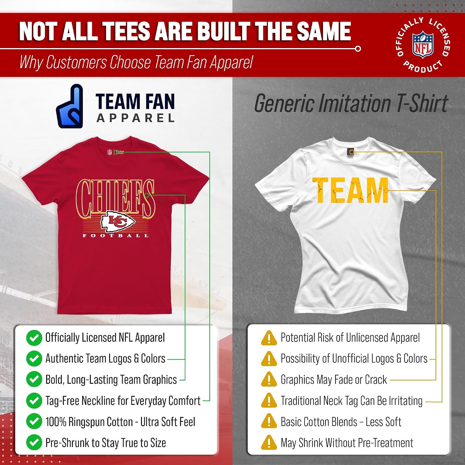 NFL Adult Overtime Blueprint Tagless Tee Unisex Football Short Sleeve