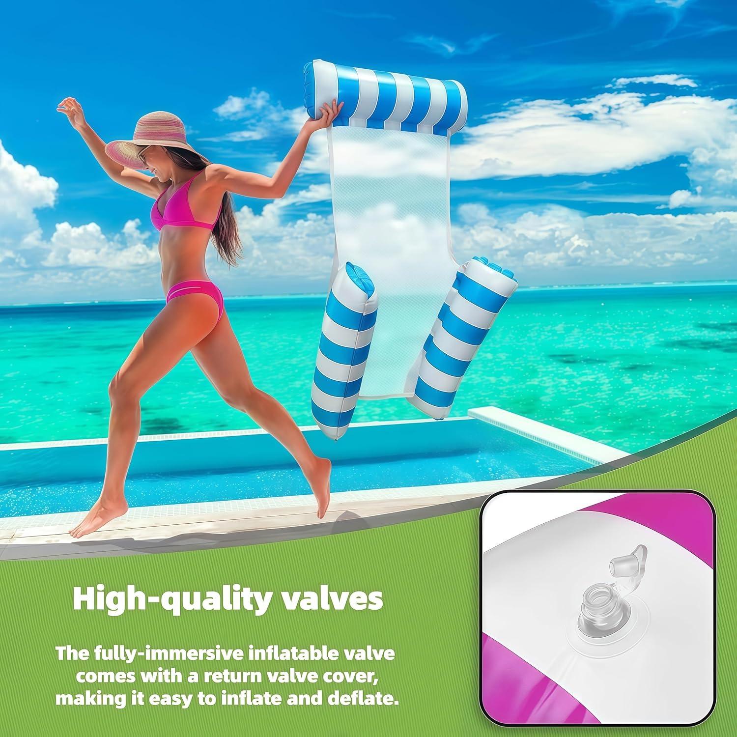 3 Pack 300 LB Pool Floats,Inflatable Pool Float Chair for Adults Swim Floating Party Vacation Fun and Rest