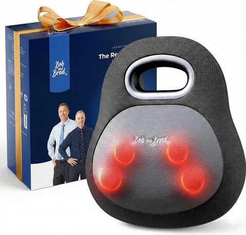 BOB AND BRAD Cordless Back and Neck Massager with Heat, FSA Eligible HSA 4D Shiatsu Massage Pillow for Pain Relief Deep Tissue, 6H Battery, Gift for Stress Relief at Home Office & Car