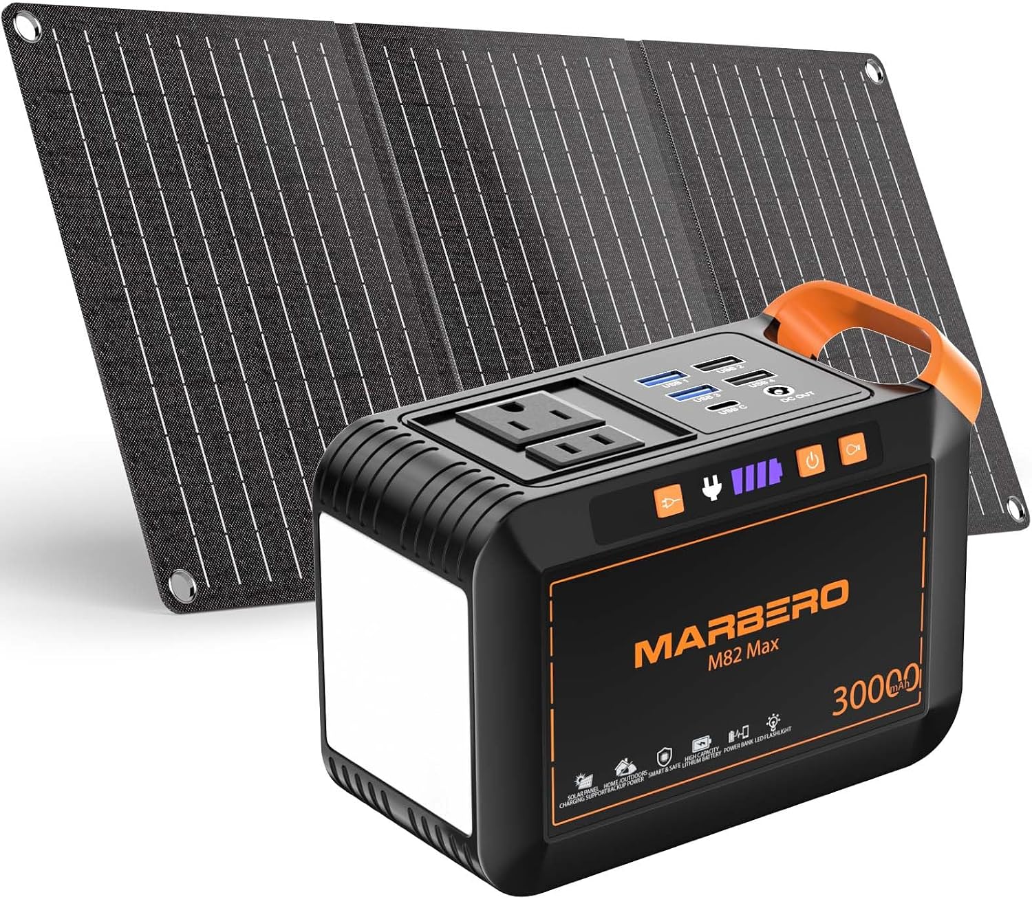 MARBERO 111Wh Solar Generator with Panels Included Solar Panel Kit 30W