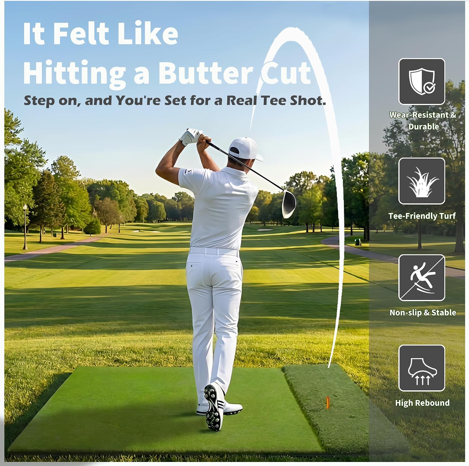 Fanshaw Dual/Tri Turf Golf Mat 5x4/6x4ft 40-50mm Thickened for Practice
