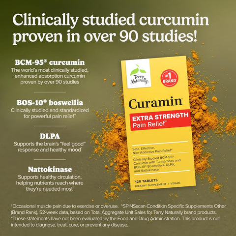 Terry Naturally Curamin Extra Strength - Soreness & Pain Relief - 120 Count
