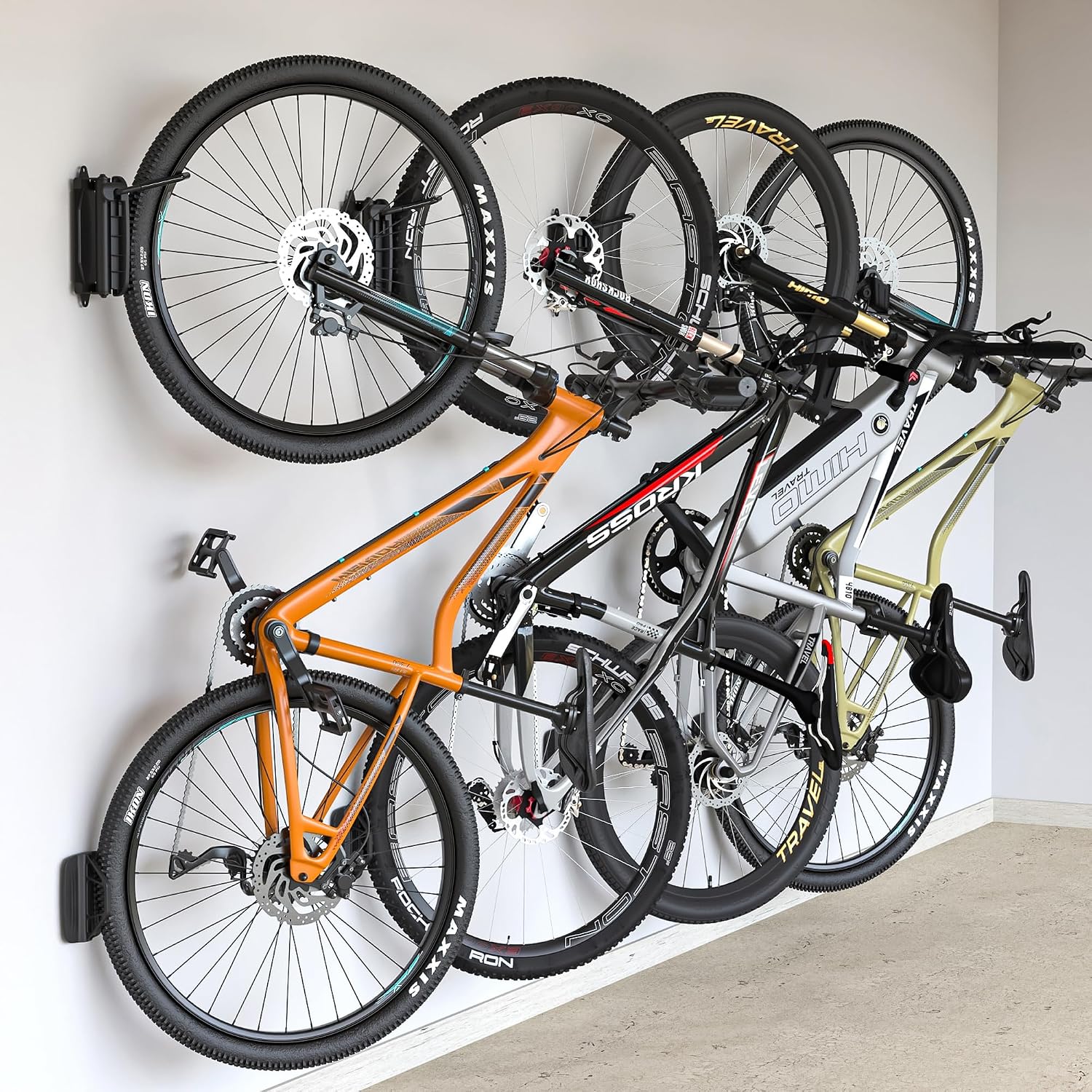 monTEK Swivel Bike Wall Mount, Bike Hangers for Garage, 4 Pack