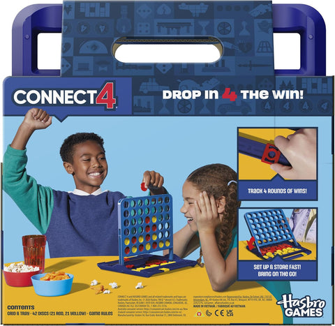 Official Hasbro Games Connect 4 Game (2025 Edition) | All-in-1 Storage, Carrying Case, Score Tracker | Ages 6+ | 2 Players | Family Games for Kids