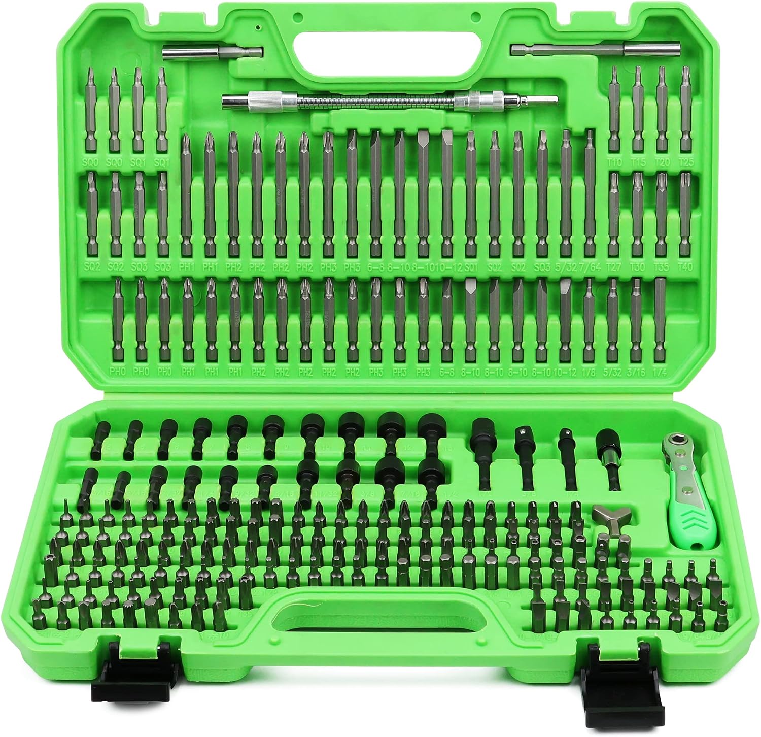 SWANLAKE 232-Piece Ultimate Screwdriver Bit Set, Cr-V Impact Driver Bit Set, Includes Security Bits, Nut Driver, Ratchet Wrench and Bits Holder
