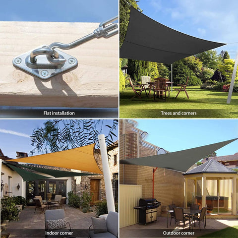 Sun Shade Sail Hardware Kit 6 Inch for Rectangle & Triangle Shade Sail Install, Stainless Steel Shade Sail Fixing Accessories for Outdoor Patio Canopy Garden, Heavy Duty Awning Attachment Set (44 Pcs)