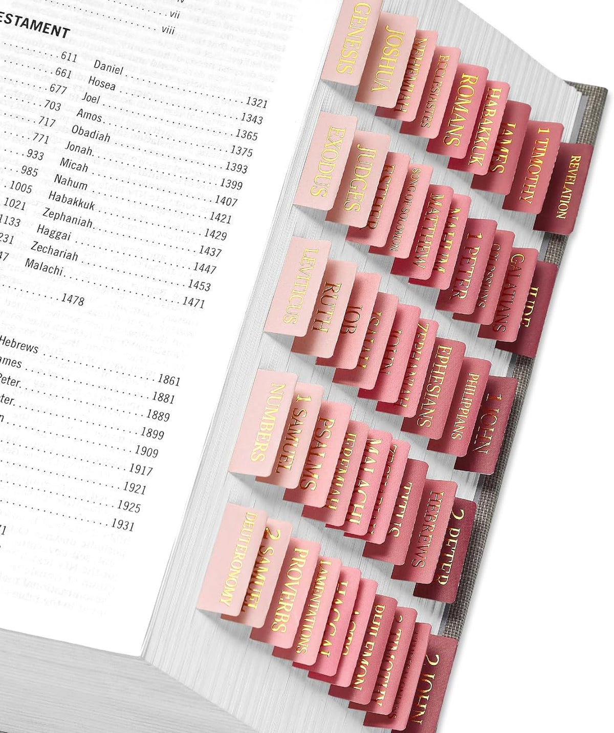 Taja Bible Tabs, 75 Large Print Index Tabs for Women & Men