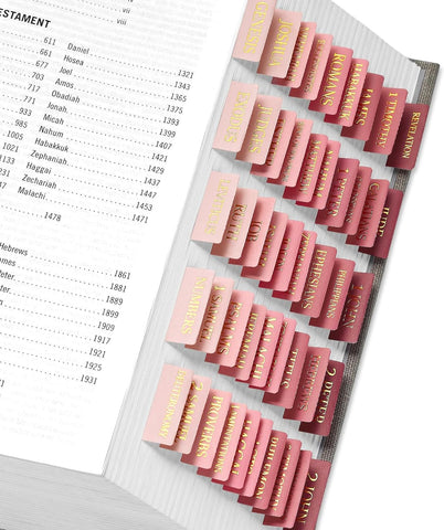 Taja Bible Tabs, 75 Large Print Index Tabs for Women & Men