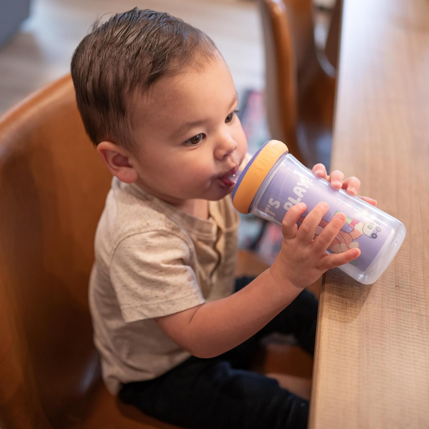 The First Years Bluey Insulated Straw Cup - Diswasher Safe Sippy Cups - Kids Water Bottles - 9 Oz - 2 Count - Ages 9 Months and Up