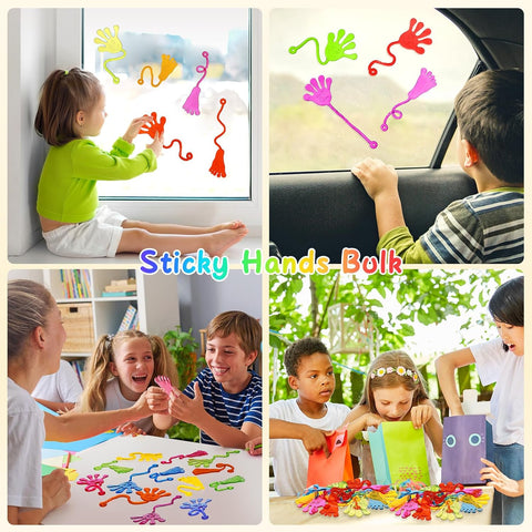 Sticky Hands Bulk 30 PCS Party Favors for Kids 4-8,8-12 Year Stretchy Sticky Hand Feet Halloween Goodie Bags Stuffers for Kids Classroom Prizes Birthday Trinkets Slap Hand Halloween Toys Bulk