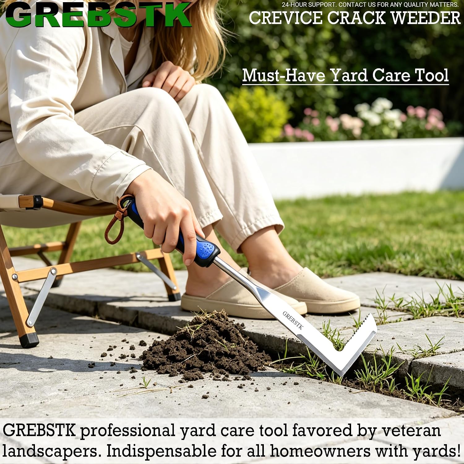 GREBSTK Crack Weeder Crevice Weeding Stainless Steel Sharp Lightweight Tool