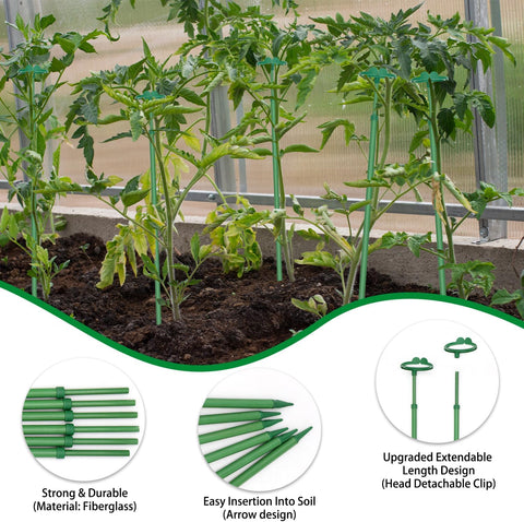 Extendable Plant Stakes,Length Scalable From17.5to30.1IN Plant SupportStake
