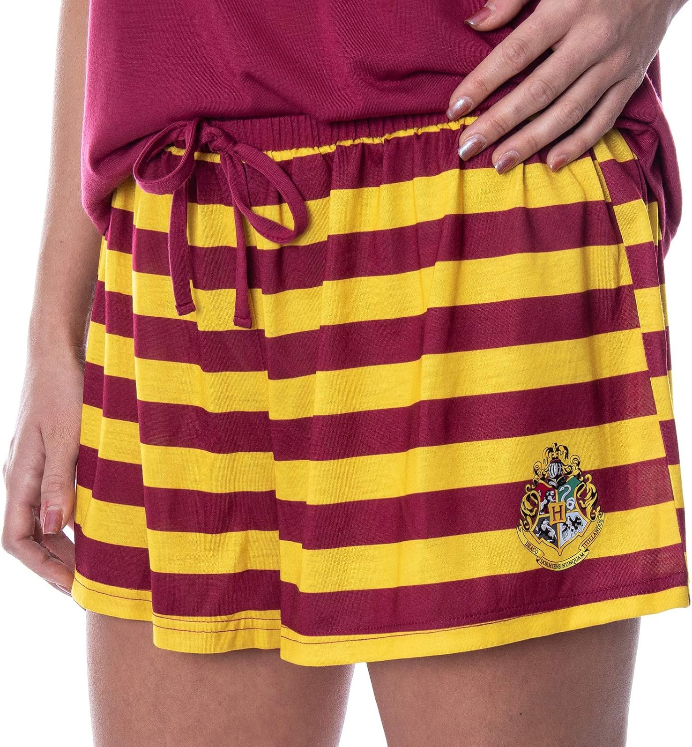 Harry Potter Women's Hogwarts Castle Shirt and Shorts Lounge Sleepwear Pajama Set - All 4 Houses Available