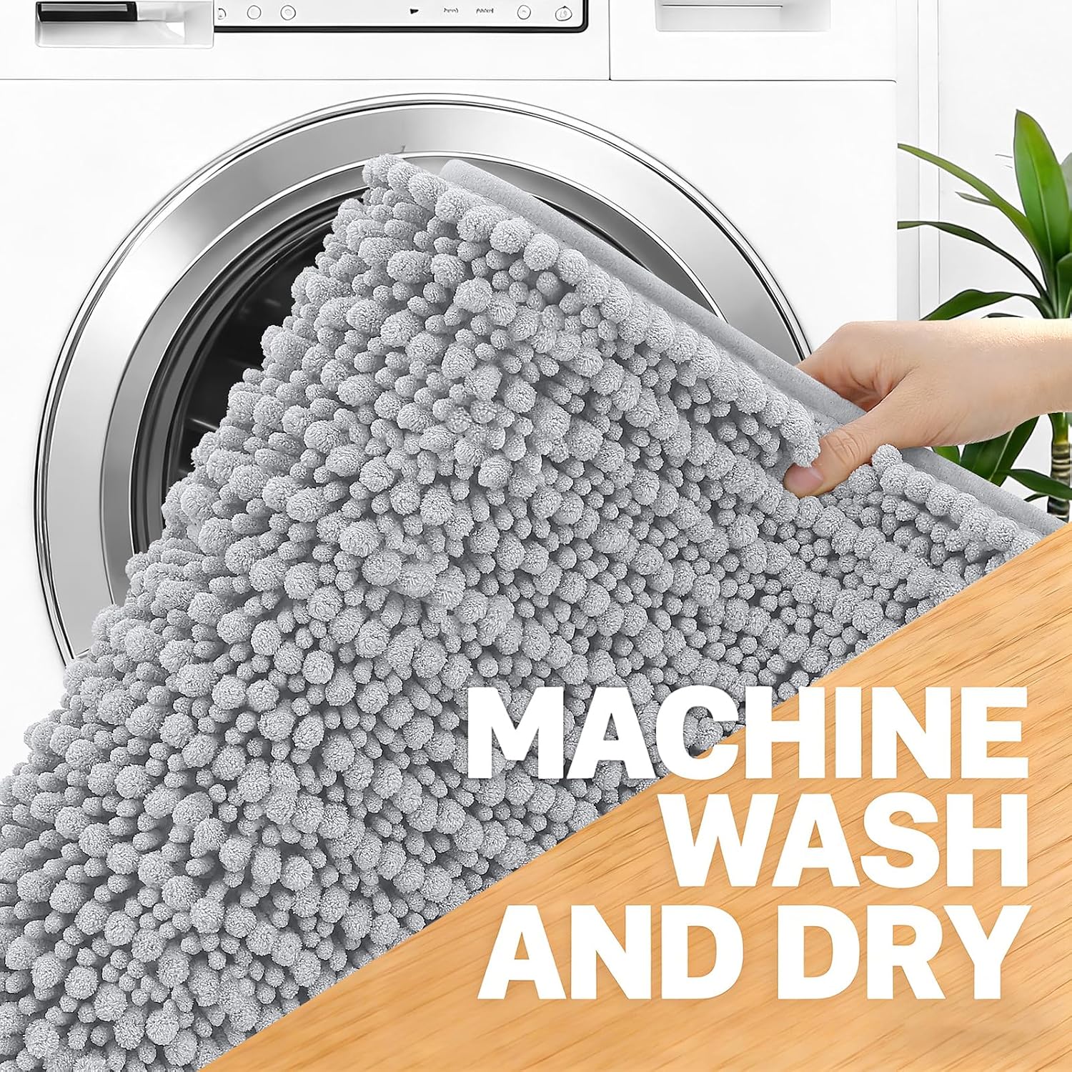 OLANLY Small Bathroom Rugs 24x16, Thick Soft Absorbent Chenille Bath Rugs