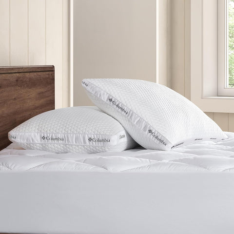 Columbia Ice Fiber Cooling Side Sleeper Pillows 2 Pack, Standard/Queen