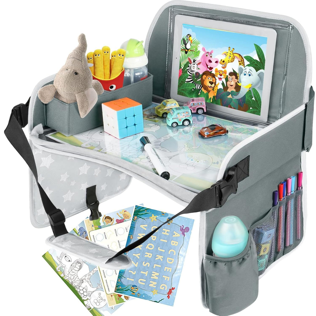 MENZOKE Kids Travel Tray for Toddler Car Seat, Toddler Gift for Boy