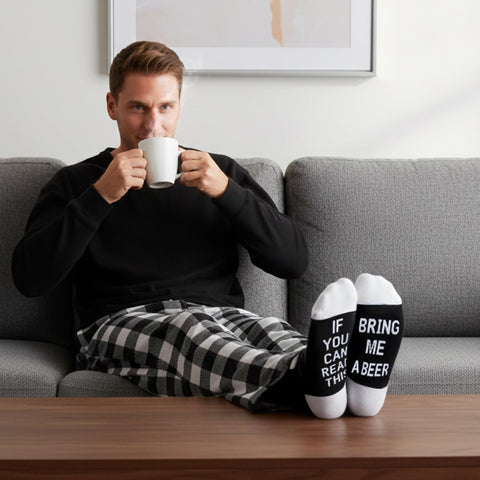#followme Mens Microfleece Pajama Pants Set with Socks