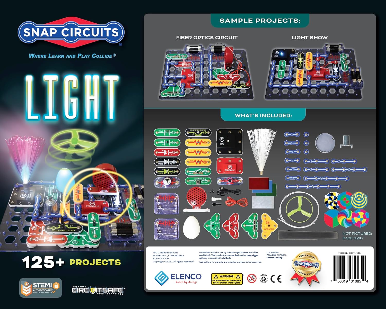 SNAP CIRCUITS Light STEM Electronics Kit, 175+ Projects, Ages 8+