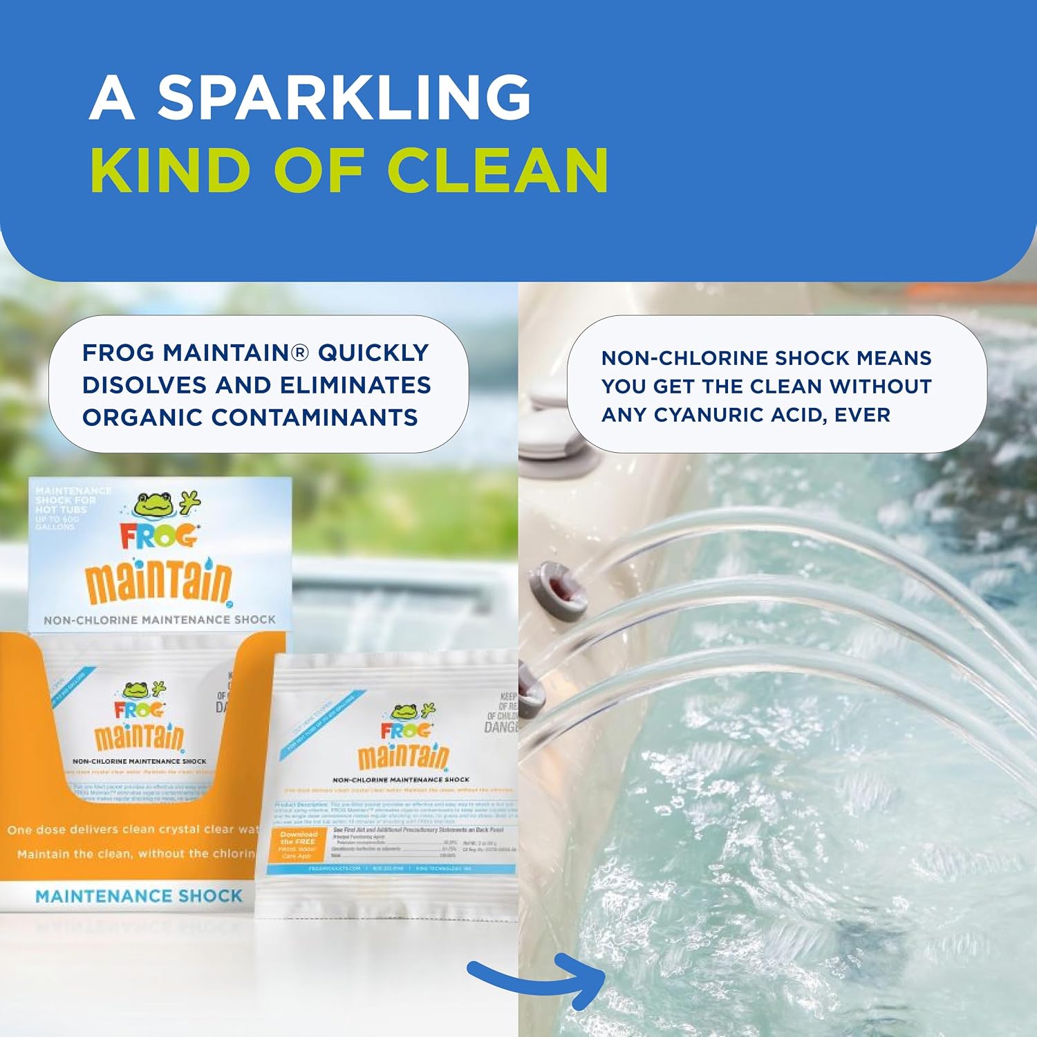FROG Maintain, Single Dose Non-Chlorine Shock for Hot Tubs, 1 Pack