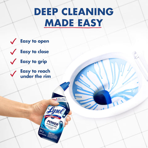 Lysol Toilet Bowl Cleaner Clinging Gel, Power, 24 oz, 2 Pack