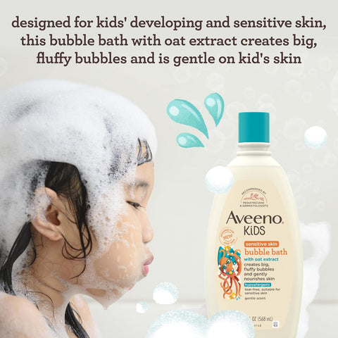 Aveeno Kids Bubble Bath, Sensitive Skin, 19.2 fl. oz