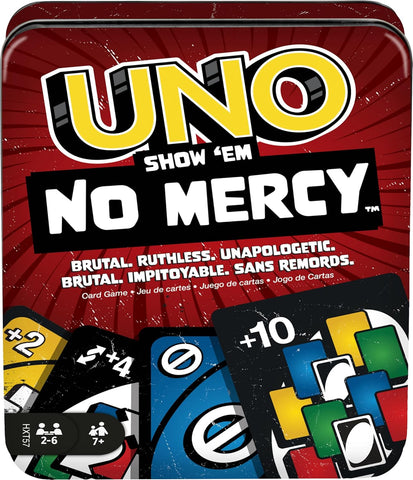 Mattel Games UNO Show ‘em No Mercy Card Game in Storage Tin,Ages 7+