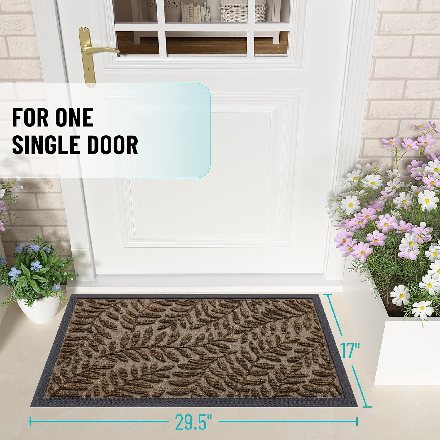 OLANLY Door Mat Indoor Outdoor Entrance 29.5x17, Heavy-Duty Rubber Doormat