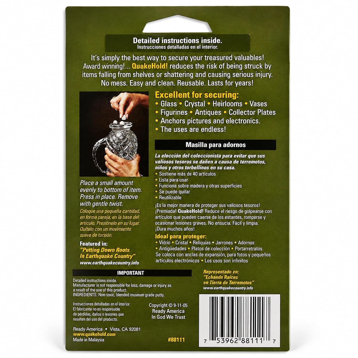 QuakeHold! 88111 Museum Putty 2.64 oz, Neutral Adhesive