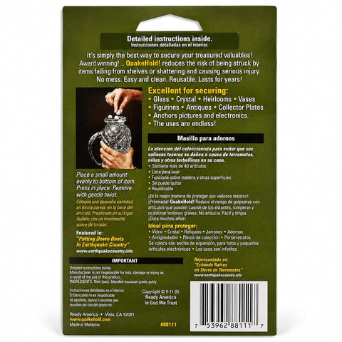QuakeHold! 88111 Museum Putty 2.64 oz, Neutral Adhesive