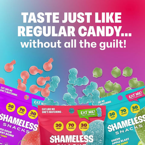 Shameless Snacks Sour Flavors Bundle - Sour Candy & Fruit Snacks, Keto
