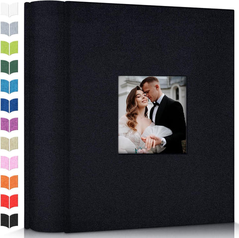 Artfeel Photo Album 4x6 with 1000 Pockets,Slip-in Picture Albums,Linen Cover Memory Book with Front Window,White Page Vertical Photo Book for Wedding,Family,Anniversare,Baby,Vacation