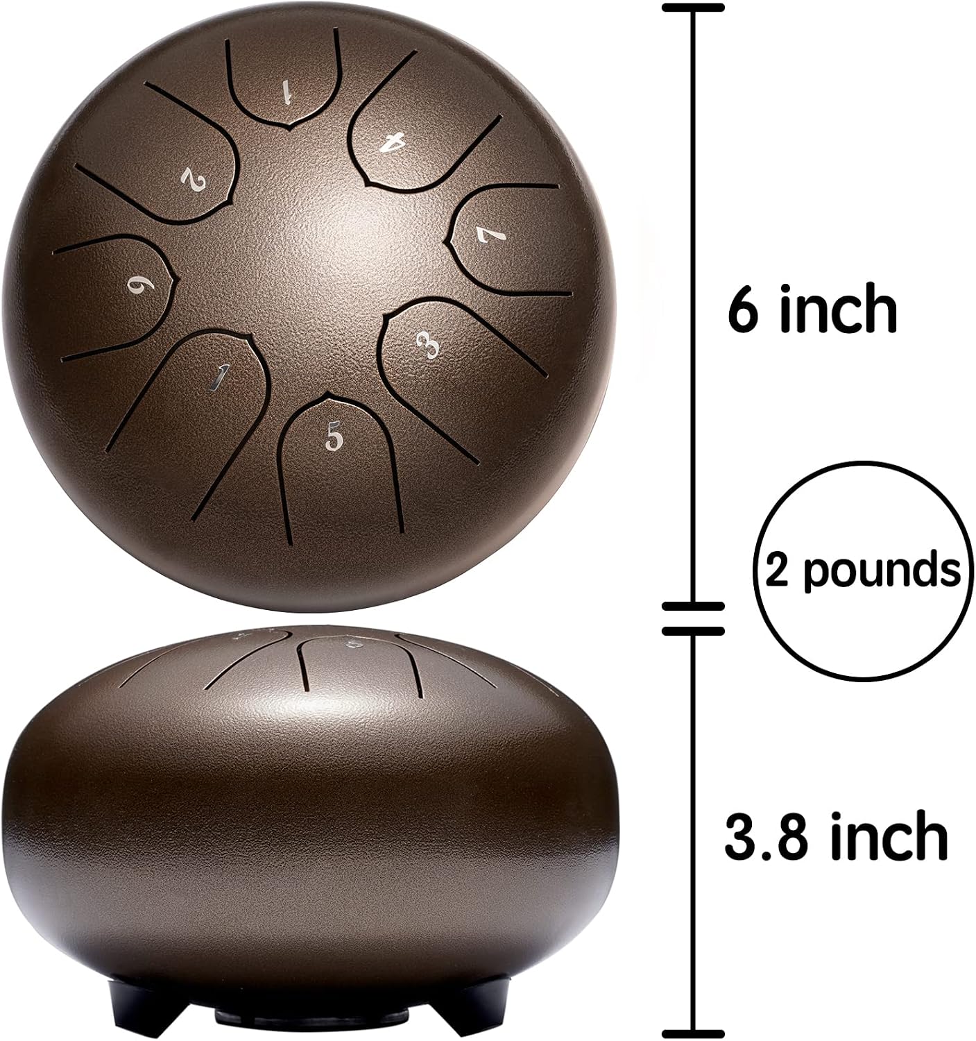 Steel Tongue Drum 6 Inch 8 Notes Musical Instrument, Rain Drum Style Gift