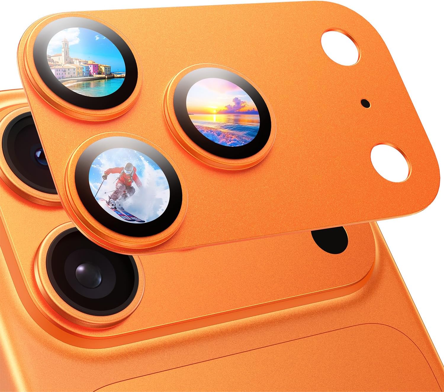 MAGIC JOHN 2 Pack Camera Lens Protector for iPhone 17 Pro Max 6.9”,Orange