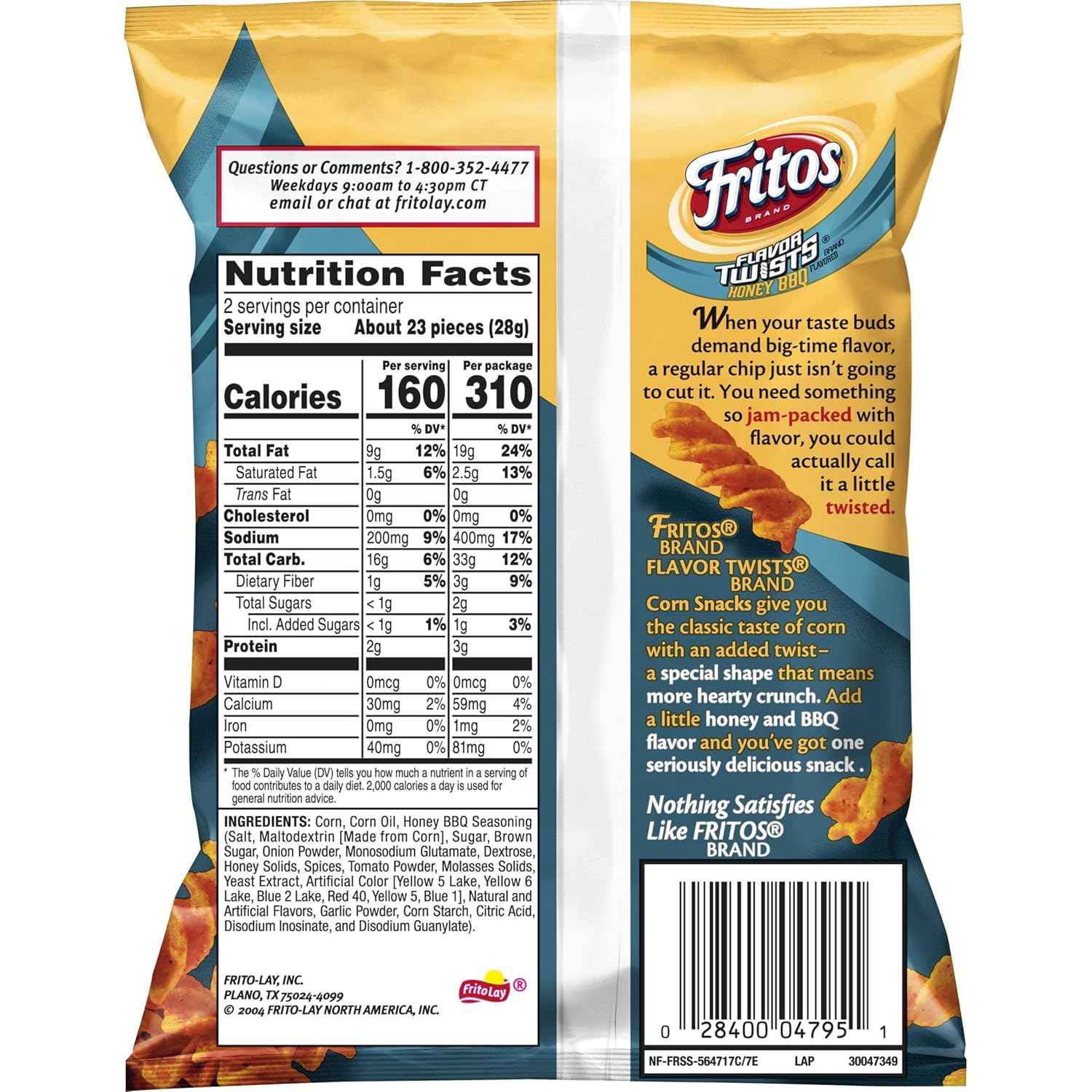 Fritos Original Corn Chips, 2 Ounce (Pack of 64)