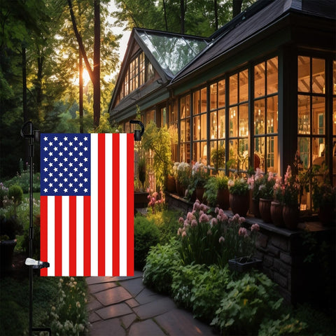 Garden Flag Pole Stand Holder,Akeydeco 2 Pack Garden Flags for Outside with Flag Stopper and Clip Waterproof Powder-Coated Paint for Flag Pole Holder for Outside House,Yard Flags for Outside