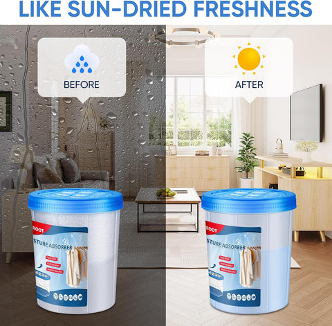 6 Pack Moisture Absorbers for Closet, 18 oz Humidity Absorber Bucket