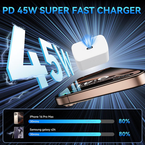 Phone 17 16 Pro Max Charger Fast Charging, 45W Super Fast USB C Charger Block with 6.6FT Charging Cable for 17 16 Pro Max/17 16 Pro/16 Plus,15 Pro Max/15 Pro/16, Android Phone