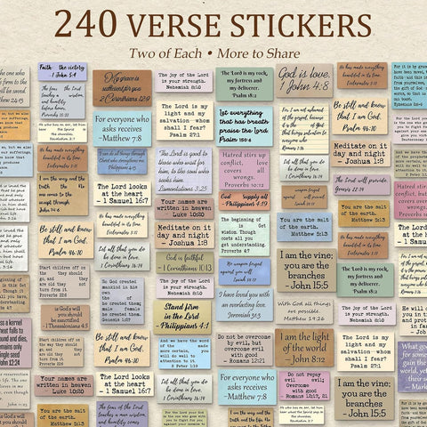 Bible Verse Stickers, Vintage Christian Quotes (240 PCS (Double Mix 3))
