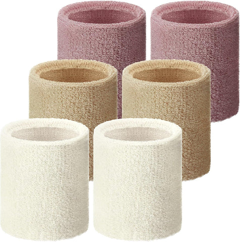 Willbond Wrist Sweatbands, Sports Sweatbands for Competition, Sweat Absorbent, for Basketball, Tennis, Football, Running and Work (Pack of 6)