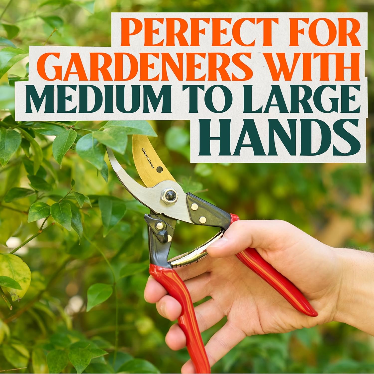 Haus & Garten ForgedPRO 8.75" Heavy Duty Professional Titanium Bypass Pruning Shears - Use As Pruners, Garden Shears, Handheld Pruning Shears For Gardening, Clippers, Garden Scissors, Pruner Tool