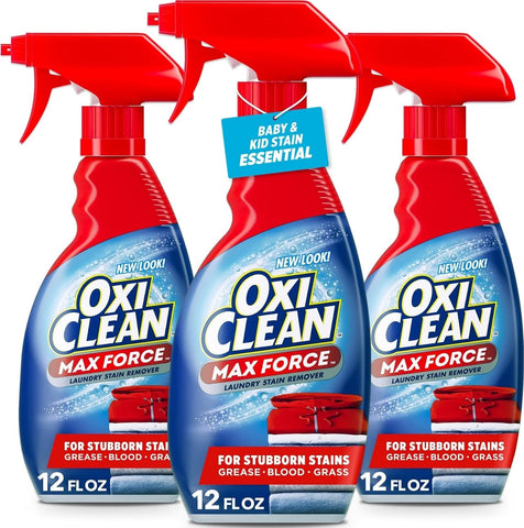 OxiClean Max Force Laundry Stain Treater Spray, 12 Fl Oz (Pack of 3)