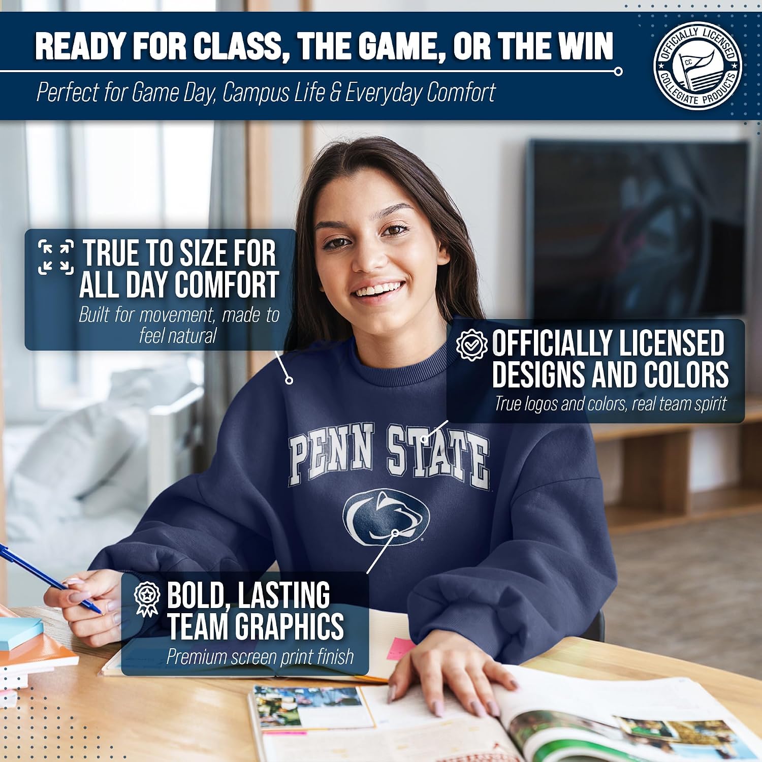 NCAA College Sweatshirt Fleece Crewneck Pullover for Men and Women