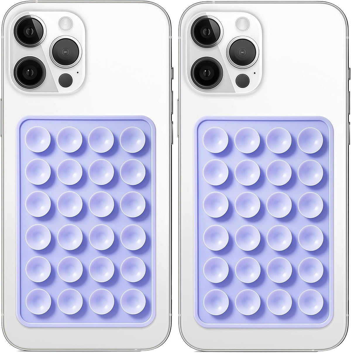 Anteel 2 Pack Silicone Suction Phone Case Mount, Non Slip Sticky Grip for Cellphone, Silicon Adhesive Suction Cup Mount, Strong Grip Holder for Selfies and Videos (Lavender)
