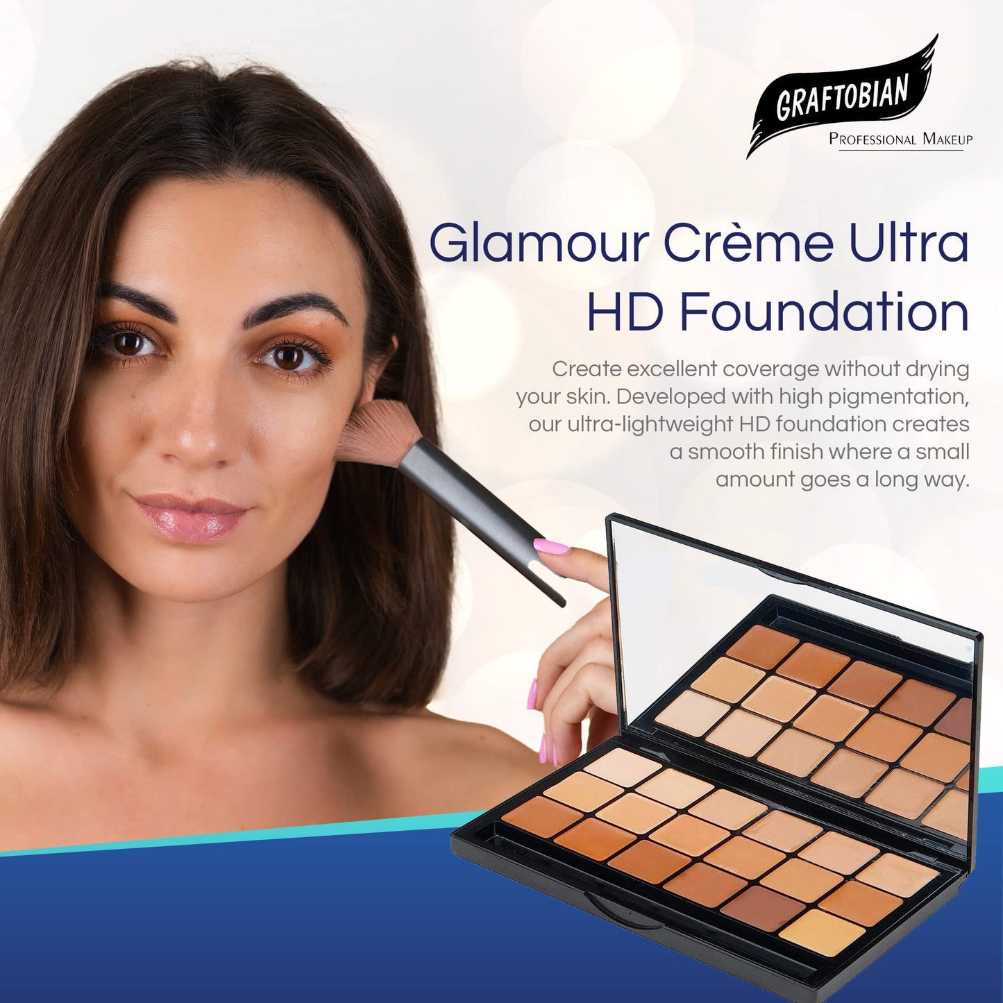 Graftobian HD Glamour Creme Foundation Warm Super Palette - 18 High Definition Warm Undertone Cream Shades