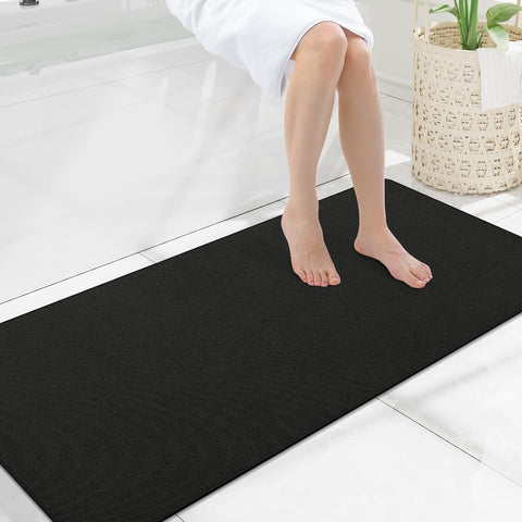 Smiry Ultra Thin Bath Mat 47x20, Non Slip Rubber Washable Bathroom Rugs