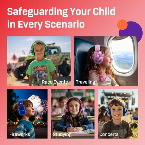 Kids Noise Canceling Headphones - 33 dB (2K Hz) - Ear Protection Earmuffs
