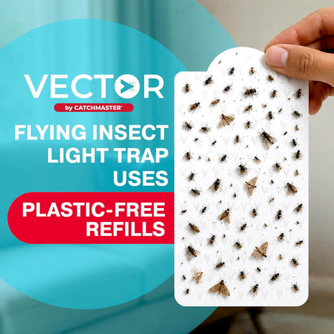 Catchmaster Vector 9 Refills 12 Pack, Plug in Fly Trap Refill Glue Boards