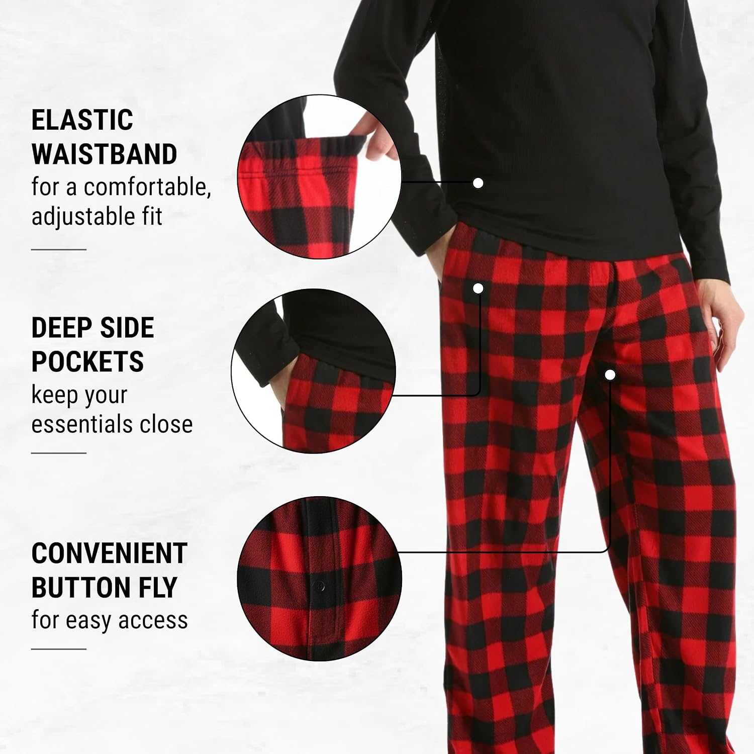 #followme Polar Fleece Pajama Pants Set for Men Sleepwear PJs