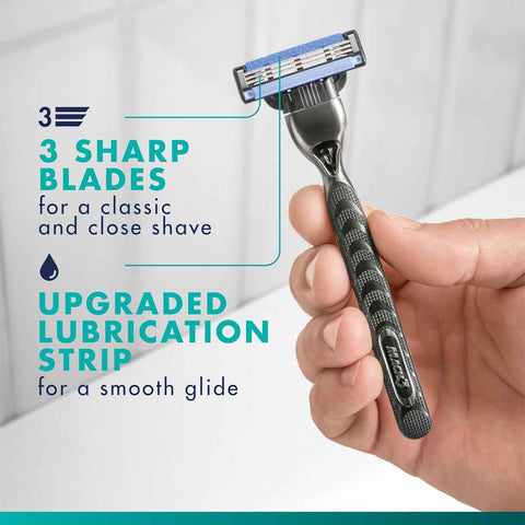Gillette Mach3 Shaving Razor for Men, Razor Handle, 12 Blade Refills